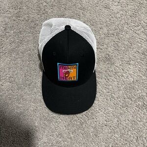 Miami Heat Black and White Trucker Hat